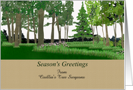 Custom Season’s Greetings Tree Surgeon to Customers Lovely Garden card