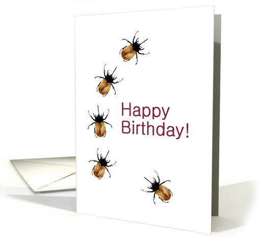 Birthday, Horned beetles on the move card (1076252)
