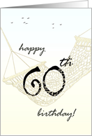 60th Birthday Greeting Relaxing In A Hammock card