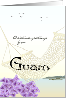 Christmas Greetings from Guam Hammock by the Sea card