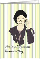 National Business Women’s Day, lady holding her spectacles card