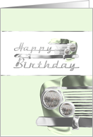 Retro Chrome Birthday Old Car Bumper card