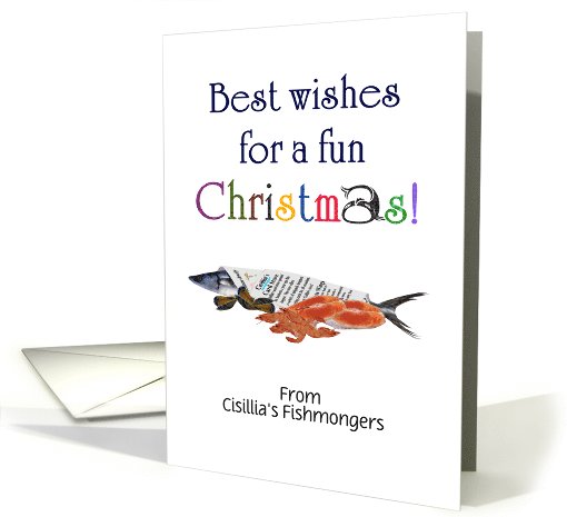 Customizable Christmas greeting fishmongers to customers,... (1078672)