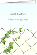 Custom Moving Announcement Wire Garden Fence And Climbing Plant card