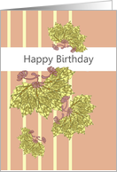 Birthday Variegated Leaves Abstract Art card