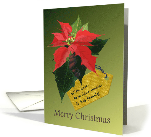 Christmas for Uncle and Family Poinsettias card (1081606)
