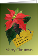 Christmas for Uncle and Family Poinsettias card