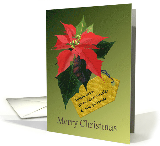 Christmas for Uncle and Partner Poinsettias card (1081608)