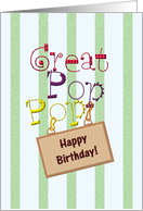 Birthday for Great Pop Pop Great Grandfather Fun Colorful Letters card