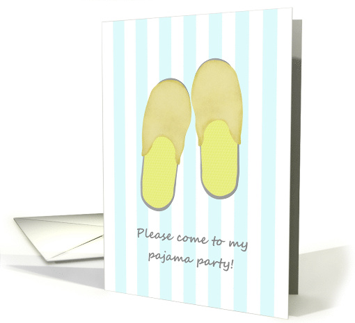 Pajama Party Invitation Fluffy Slippers card (1083016)