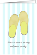 Pajama Party Invitation Fluffy Slippers card