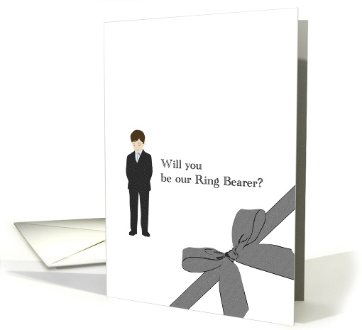 Be Our Ring Bearer Young Man Standing With Hands Behind His Back card