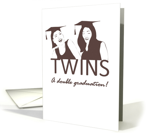 Graduation For Twin Girls Young Ladies Wearing Graduate Caps card