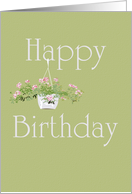 Birthday, hanging flower basket card