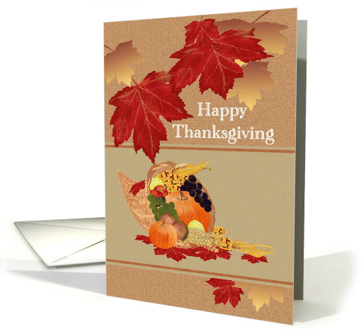 Thanksgiving Canada Cornucopia and Maple Leaves card (1091136)