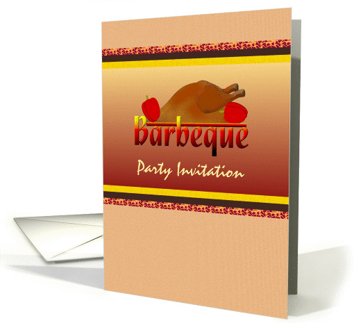 Barbeque party invitation, bbq chicken and peppers card (1091722)