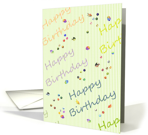 Birthday Colorful Fish Colorful Bubbles card (1100208)