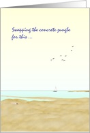 Retirement Announcement Tranquil Coastline Sailing Boat Beach card