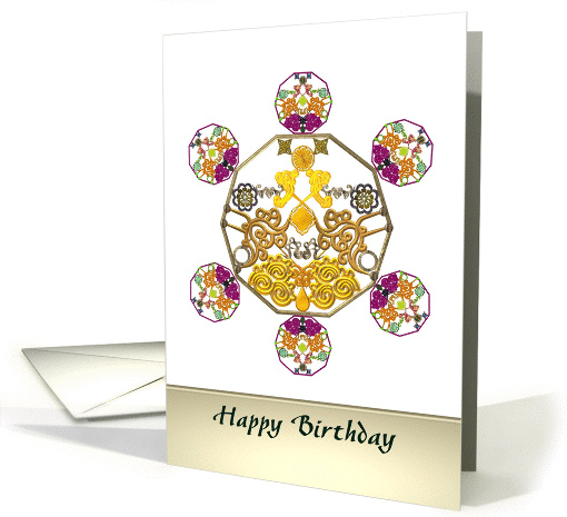 Colorful ornamental tablets, Birthday card (1101282)