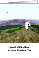 Wedding Ceremony on a Mountain Top Congratulations card