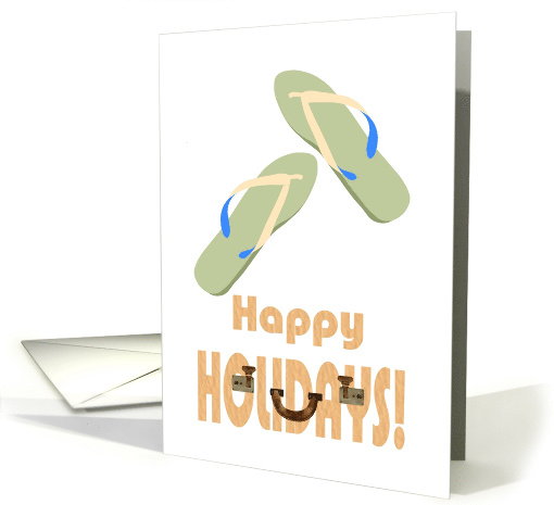 Happy Holidays Flipflop Sandals Bon Voyage card (1112742)