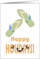 Happy Holidays Flipflop Sandals Bon Voyage card