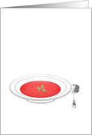 Bowl Of Tomato Soup and Spoon Blank card