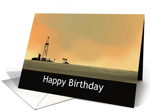 Oil rig on land, Birthday card (1125386)