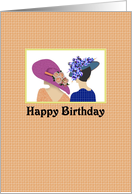 Ladies In Pretty Summer Hats Birthday card