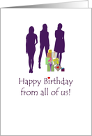 Birthday greetings from all of us girls card
