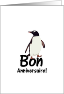 French Birthday Greeting Cute Little Penguin Lots Of Kisses card