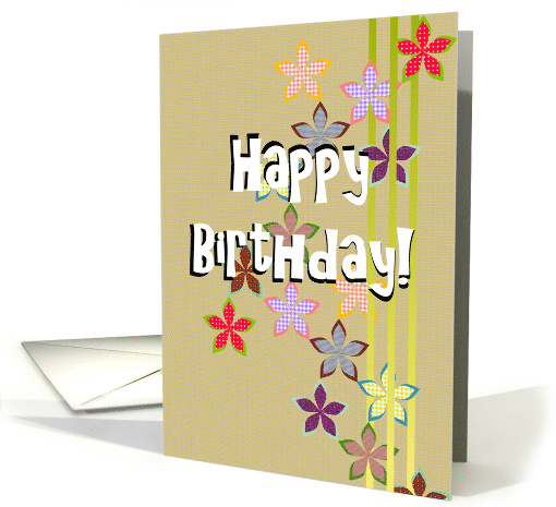 Birthday Colorful Checkered Flowers card (1133770)