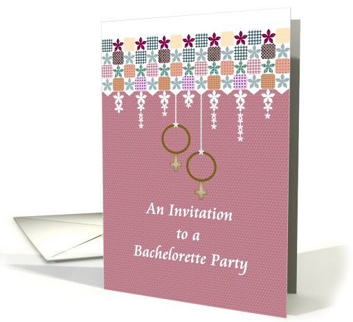 Bachelorette Party Invite Abstract Florals And Female... (1140636)