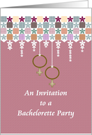 Bachelorette Party Invite Abstract Florals And Female Gender Symbols card
