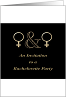 Invitation To A Bachelorette Party Same Gender Gold On Black card