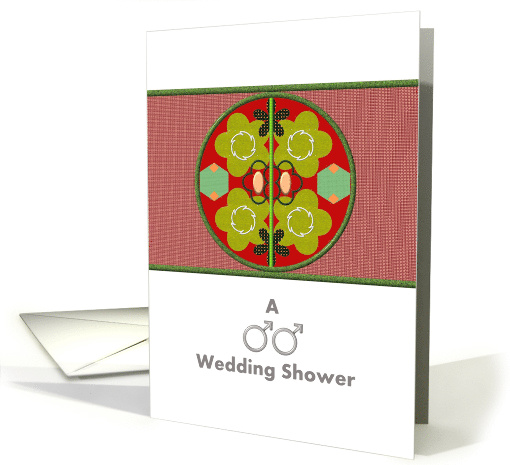 Invitation to Gay Wedding Shower Abstract Floral Locket card (1142062)