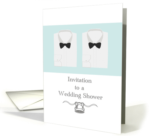 Invitation to gay wedding shower, shirts and bow ties card (1142160)