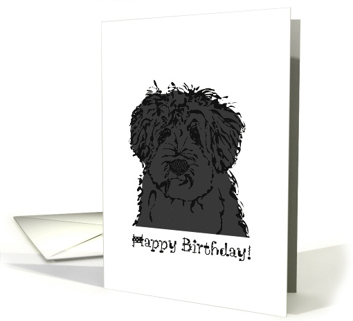 Birthday Black Labradoodle card (1143506)