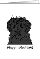 Birthday Black Labradoodle card