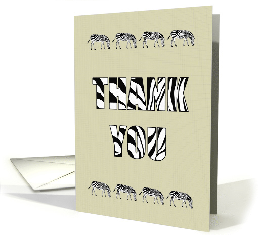 Thank You in Zebra Print with Little Zebras card (1146500)