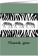 Thank You Zebra Print Little Zebras card