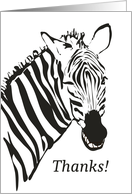 Thank You Zebra Winking card