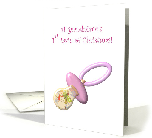 Grandniece's First Christmas Pink Pacifier with A Taste... (1154440)