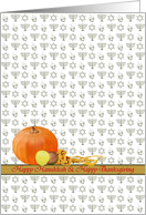 Thanksgivukkah Pumpkin Apples Corn Dreidels Star of David Menorah card