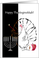 Thanksgivukkah Turkey Lighting Candles on Menorah card