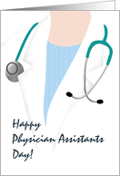 Physician Assistants Day, assistant with stethoscope round the neck card