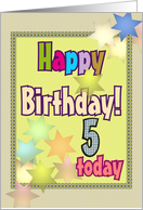 5th Birthday Spelt Out in Colorful Letters card