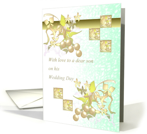 Wedding Congratulations Mother to son Abstract Florals... (1176702)