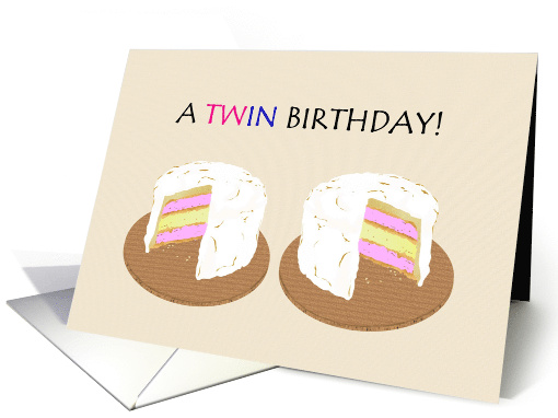 Birthday For Twin Boy And Girl Twin Cakes card (1180242)