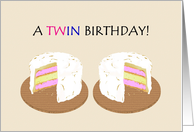 Birthday For Twin Boy And Girl Twin Cakes card